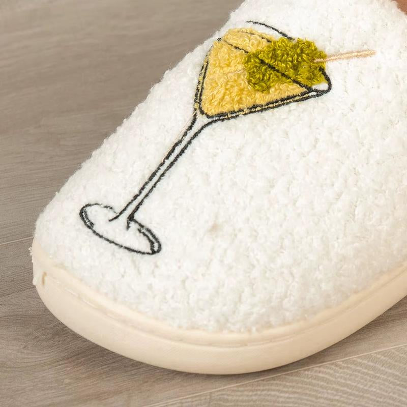 Fluffy Dirty Martini Slippers