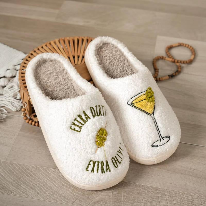 Fluffy Dirty Martini Slippers