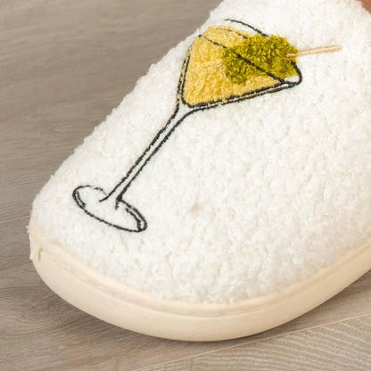 Fluffy Dirty Martini Slippers