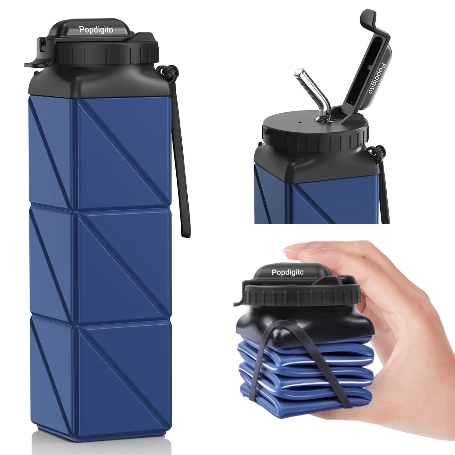 Foldable, Collapsible, Reusable Silicone Water Bottles